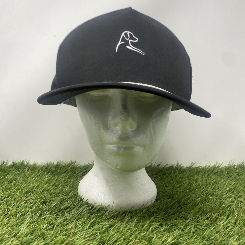 Rhoback Hat Cap Snapback Black Gold‎ Rope Logo Golf Performance Mens Athletic